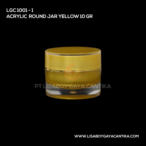 1001-1 Acrylic Round Jar Yellow 10gr