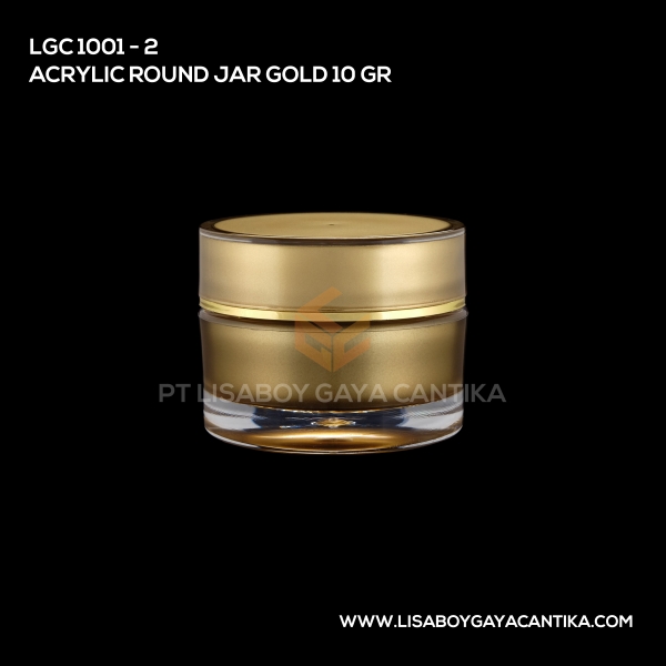 1001-2 Acrylic Round Jar Gold 10gr