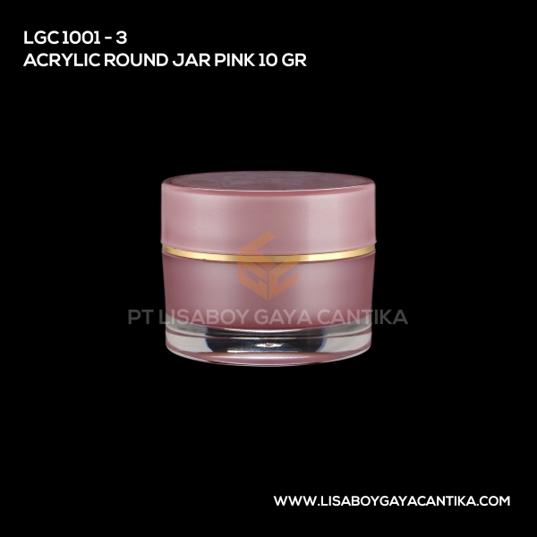 1001-3 Acrylic Round Jar Pink 10gr
