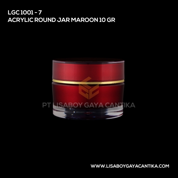 1001-7 Acrylic Round Jar  Maroon 10gr