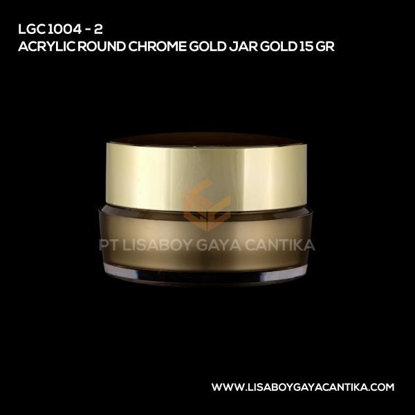 1004-2 Acrylic Round Chrome Gold Jar 15gr