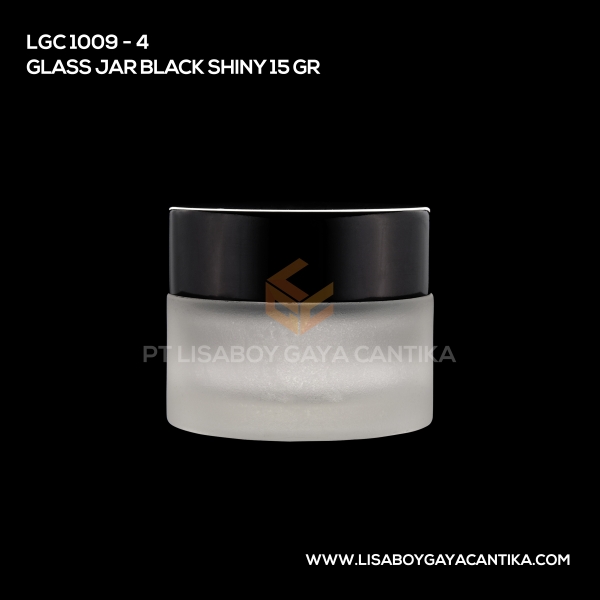 1009-4 Glass Jar Black Shiny 15 Gr