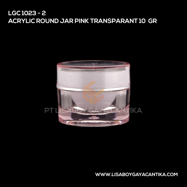 1023-2 Acrylic Round Jar Pink Transparant 10 Gr