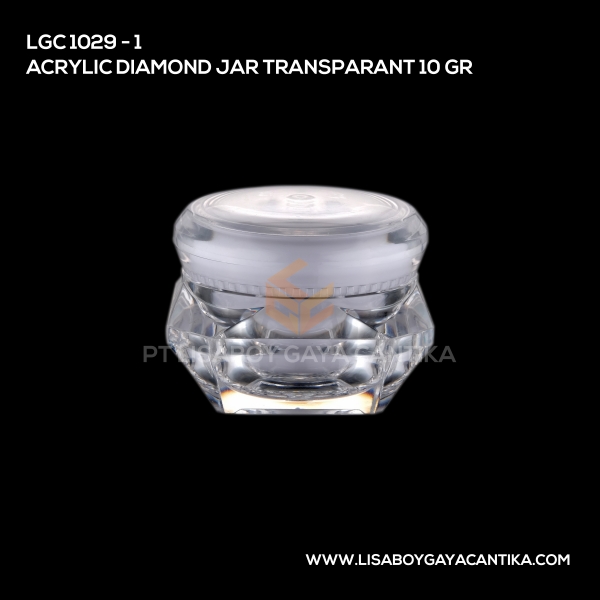 1029-1 Acrylic Diamond Jar Transparant 10 Gr