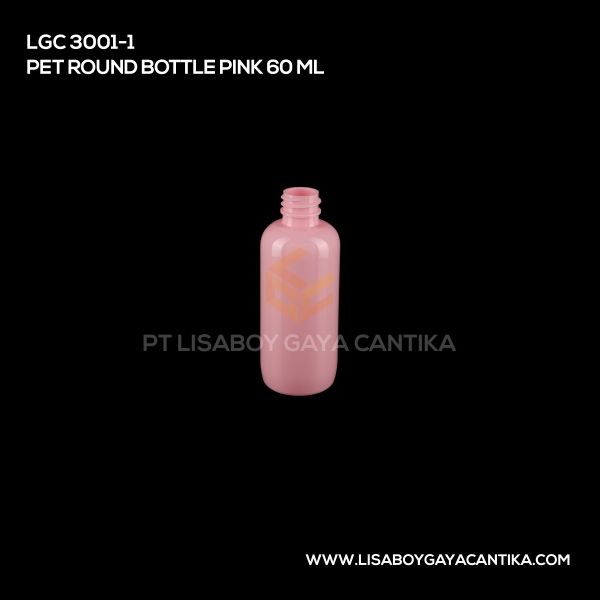 3001-1 Pet Round Bottle Pink 60ml