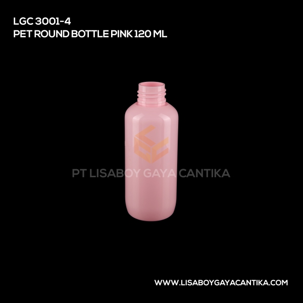 3001-4 Pet Round Bottle Pink 120ml