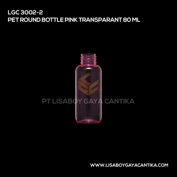 3002-2 Pet Round Bottle Pink Transparant 80 ml
