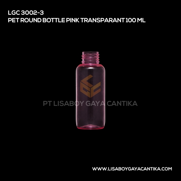 3002-3 Pet Round Bottle Pink Transparant 100 ml
