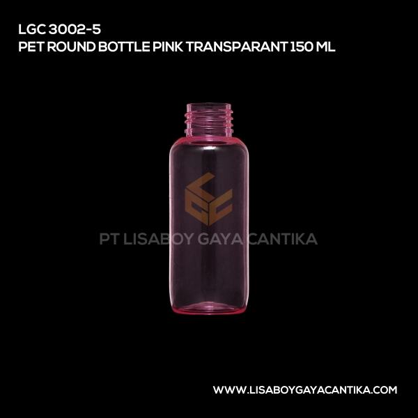 3002-5 Pet Round Bottle Pink Transparant 150 ml