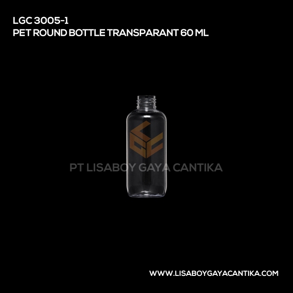 3005-1 Pet Round Bottle Transparant 60ml