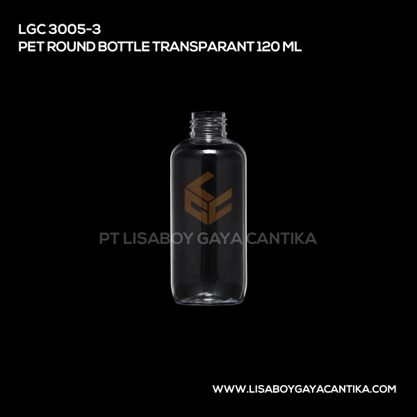 3005-3 Pet Round Bottle Transparant 120ml