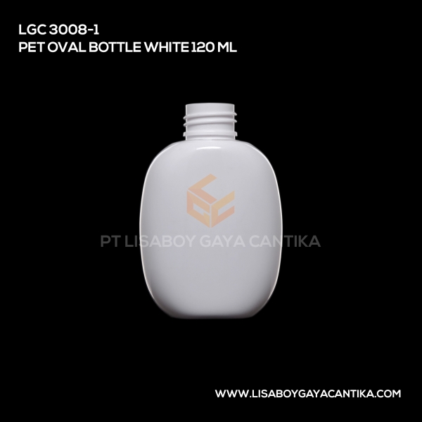 3008-1 Pet Oval Bottle White 120ml