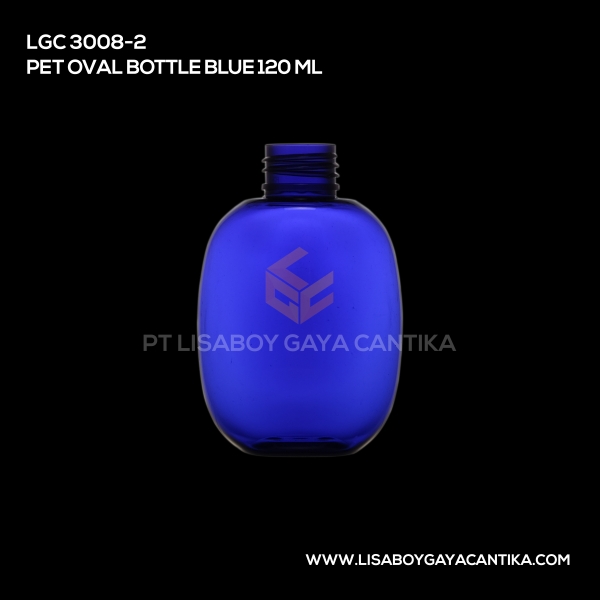 3008-2 Pet Oval Bottle Blue 120ml