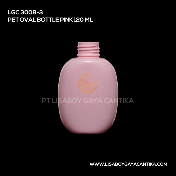 3008-3 Pet Oval Bottle Pink 120ml