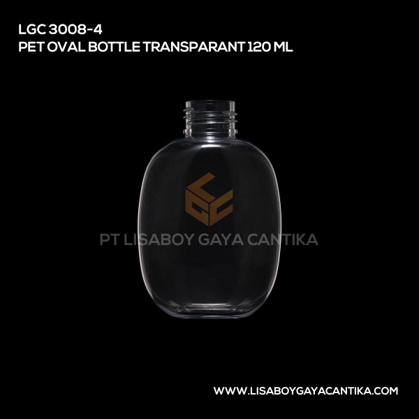 3008-4 Pet Oval Bottle Transparant 120ml