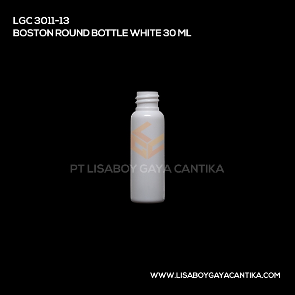 3011-13 Boston Round Bottle White 30ml