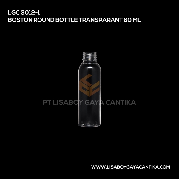 3012-1 Boston Round Bottle Transparant 60ml