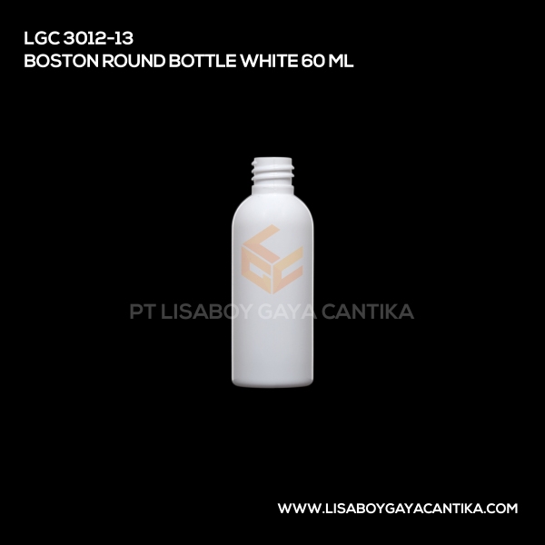 3012-13 Boston Round Bottle White 60ml