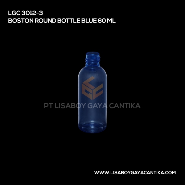 3012-3 Boston Round Bottle Blue 60ml