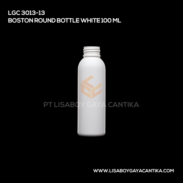 3013-13 Boston Round Bottle White 100ml