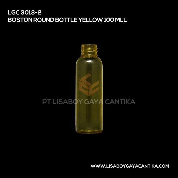 3013-2 Boston Round Bottle Yellow 100ml