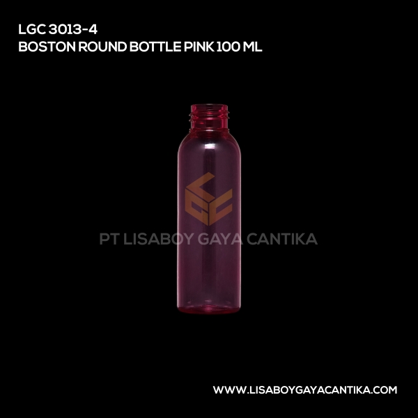3013-4 Boston Round Bottle Pink 100ml