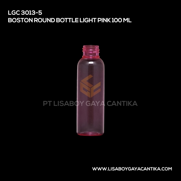 3013-5 Boston Round Bottle Light Pink 100ml