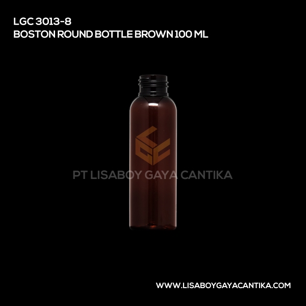 3013-8 Boston Round Bottle Brown 100ml