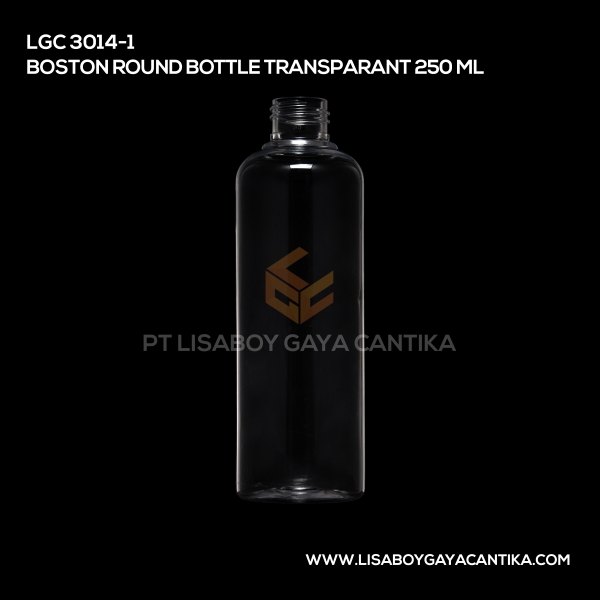 3014-1 Boston Round Bottle Transparant 250ml
