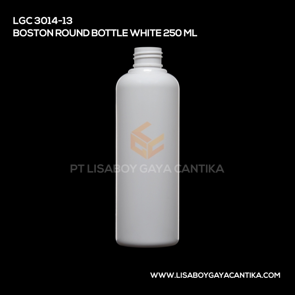 3014-13 Boston Round Bottle White 250ml
