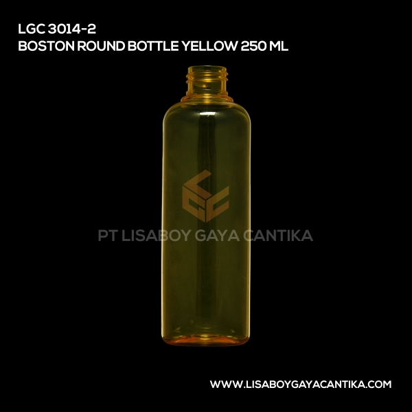 3014-2 Boston Round Bottle Yellow 250ml
