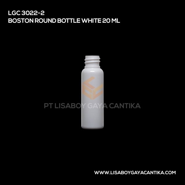 3022-2 Boston Round Bottle White 20ml