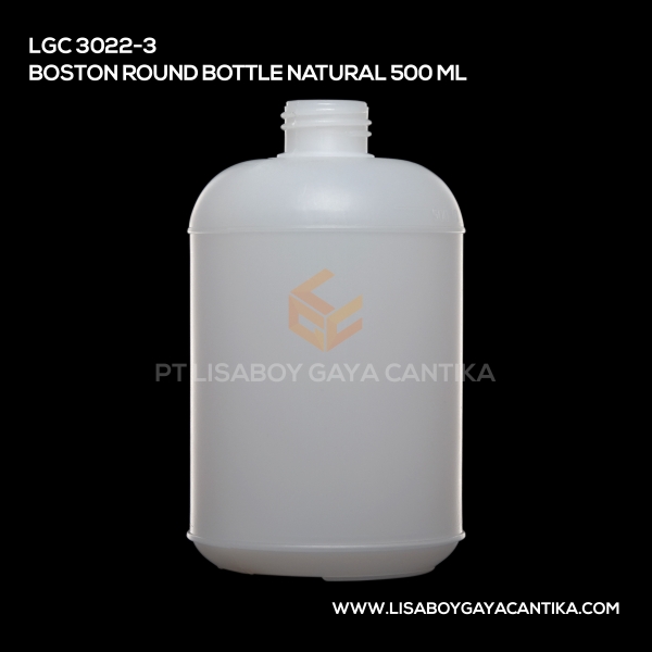 3022-3 Boston Round Bottle Natural 500ml