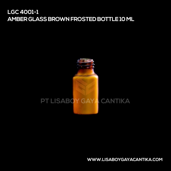 4001-1 Amber Glass Brown Frosted Bottle 10ml
