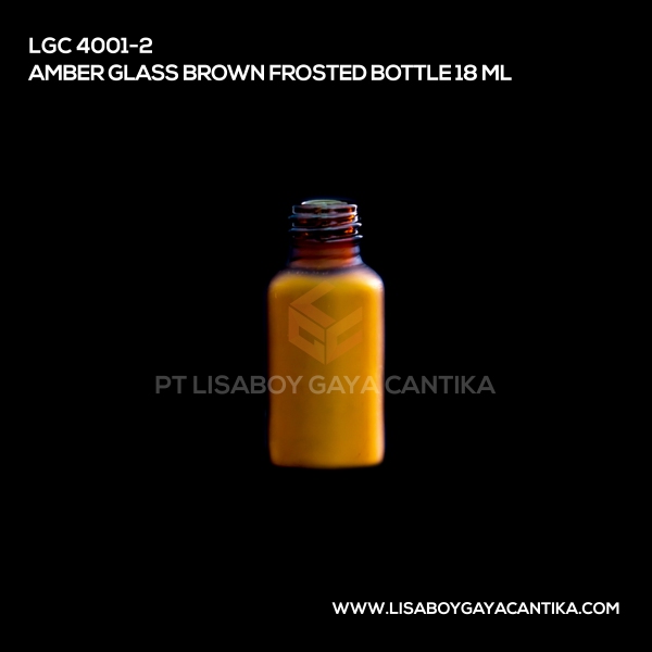 4001-2 Amber Glass Brown Frosted Bottle 18ml