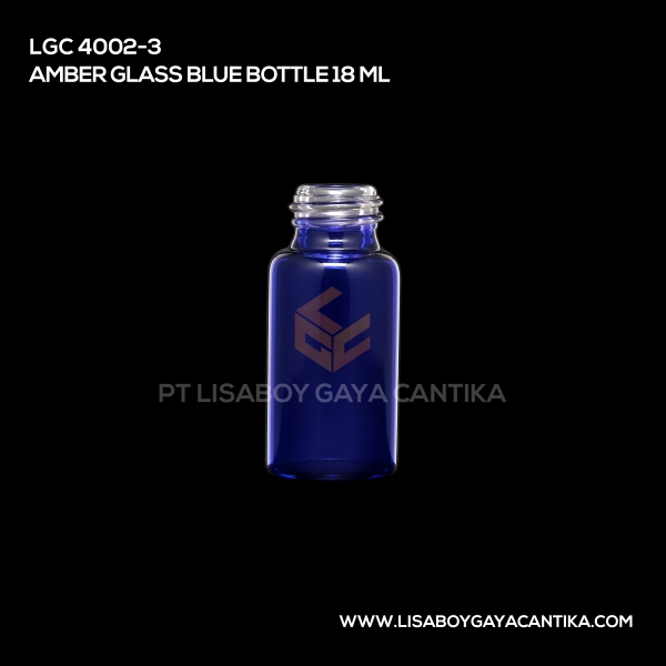 4002-3 Amber Glass Blue Bottle 18ml