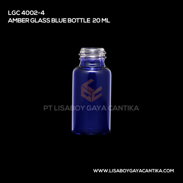 4002-4 Amber Glass Blue Bottle 20ml