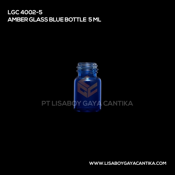 4002-5 Amber Glass Blue Bottle 5ml