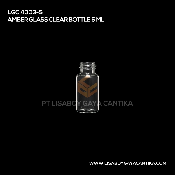 4003-5 Amber Glass Clear Bottle 5ml