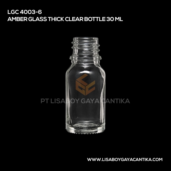4003-6 Amber Glass Thick Clear Bottle 30ml