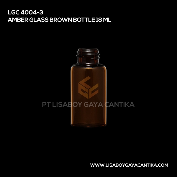 4004-3 Amber Glass Brown Bottle 18ml