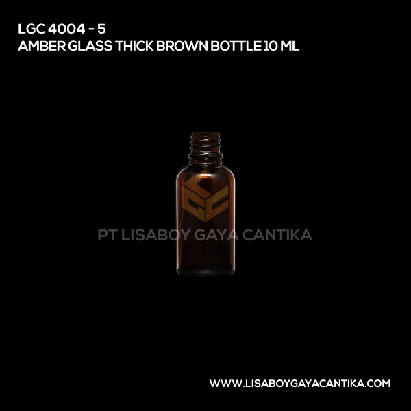 4004-5 Amber Glass Thick Brown Bottle 10ml