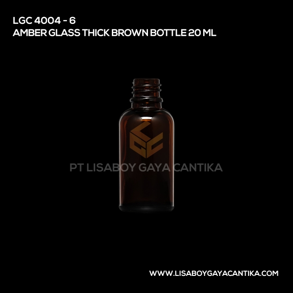 4004-6 Amber Glass Thick Brown Bottle 20ml