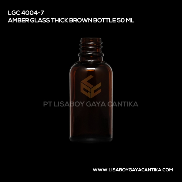 4004-7 Amber Glass Thick Brown Bottle 50ml