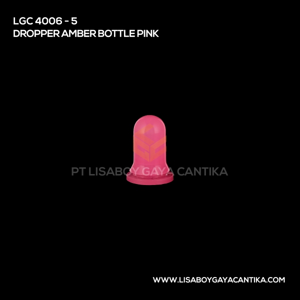 4006-5 Dropper Amber Bottle Pink