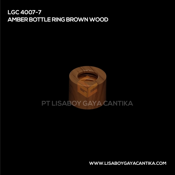4007-7 Amber Bottle Ring Brown Wood