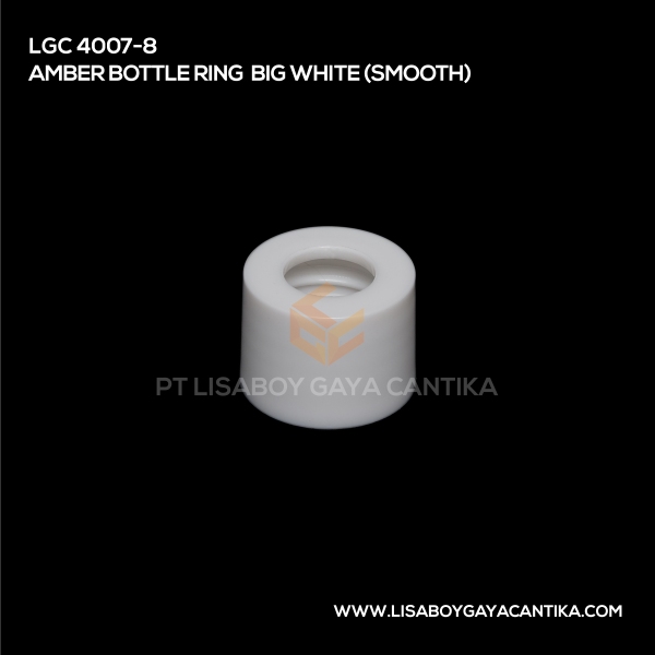 4007-8 Amber Bottle Ring Big White Smooth