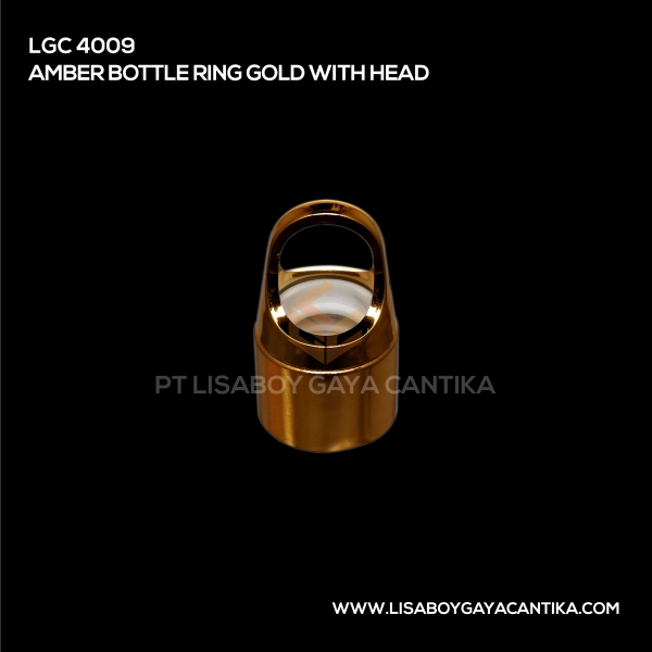 4009 Amber Bottle Ring Gold With Head