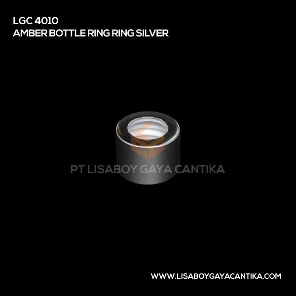 4010 Amber Bottle Ring Ring Silver
