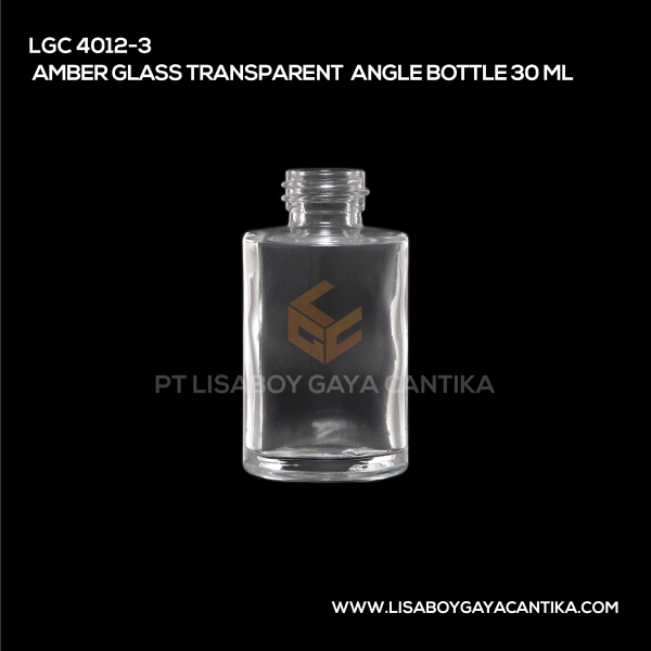 4012-3 Amber Glass Transparent Angle Bottle 30ml